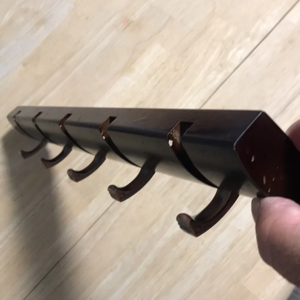 Wooden and Brass Coat Hanger - Picture 4 of 5